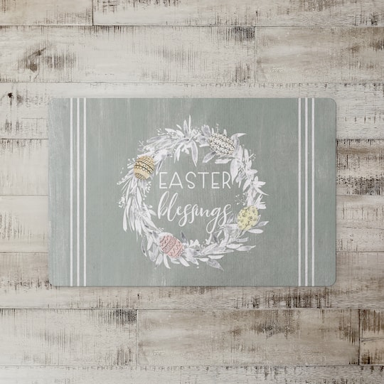 Easter Blessings Wreath 3 27" x 18" Floor Mat